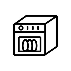 dishwasher in action side view icon vector. dishwasher in action side view sign. isolated contour symbol illustration