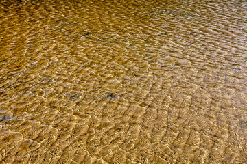 An abstract view of water patterns on the beach