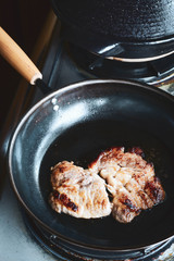Grilled pork meat at home.