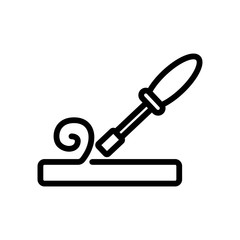 wood cutting tool icon vector. wood cutting tool sign. isolated contour symbol illustration