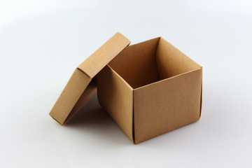 Cardboard box brown on white background.