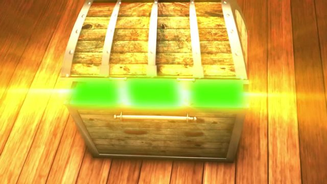 nlocking and  Opening Treasure Chest With Green