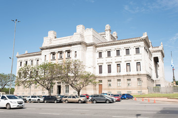 Fototapeta na wymiar Exterior view of the Legislative Palace, seat of the Uruguayan Parliament.