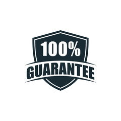100% Money Back Guaranteed Label Design Vector Template