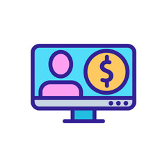gamer video cost icon vector. gamer video cost sign. color symbol illustration