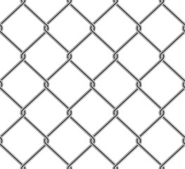 Naklejka premium Seamless wired chain link fence pattern realistic style