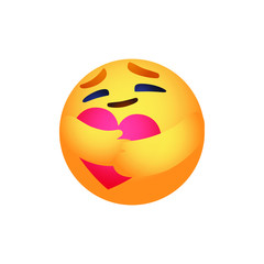 Care reaction emoji  flat design vector