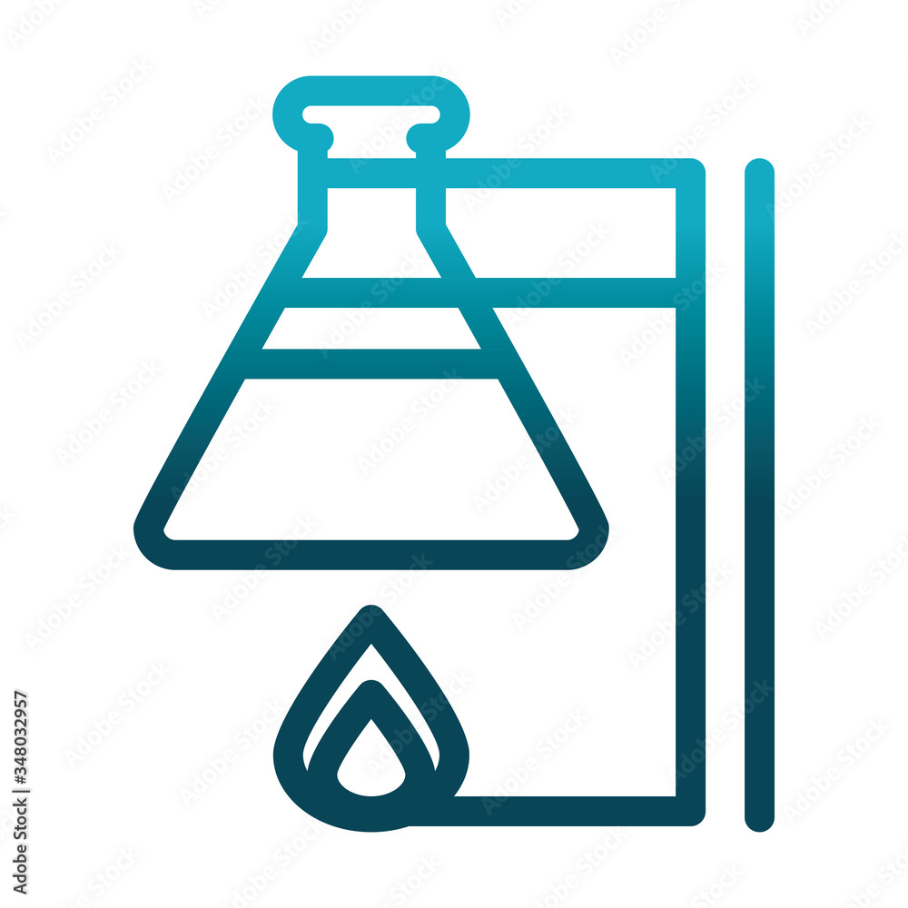 Poster test tube on burner chemical laboratory science and research gradient style icon