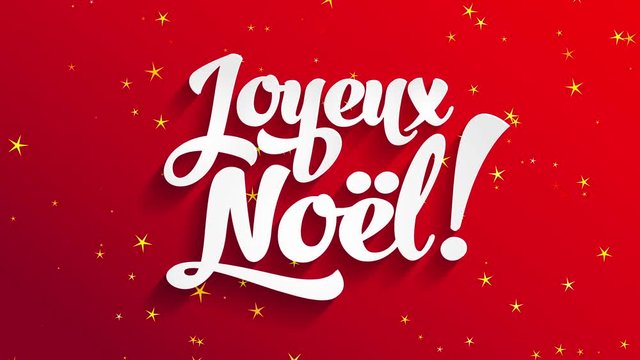 french merry christmas joyeux noel white handwriting typography with 3d effect over red scene with darkness