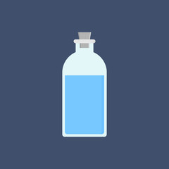 chemical bottle flat design vector illustration. Chemical flask vector icon illustration isolated on color background