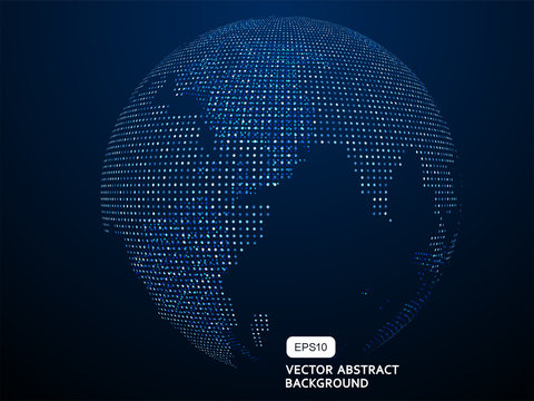 3D abstract concept world or earth, internationalization and globalization	