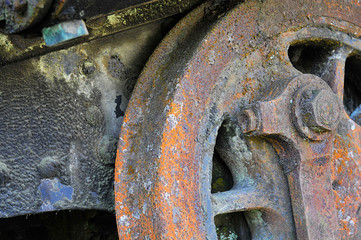 texture on rusty locomotive part