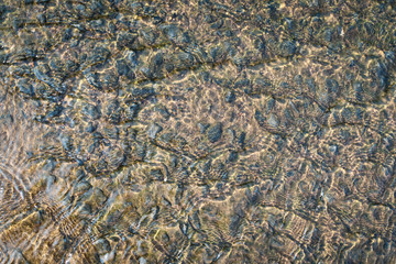 The water that runs through the water weir gray cement Background.