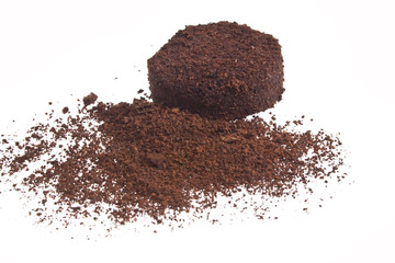waste coffee isolated on white background