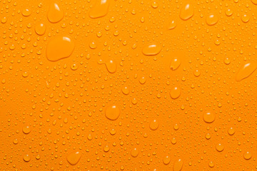 close-up water drop orange background