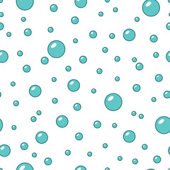 Seamless pattern with water bubbles for textile, paper and fabric. Colorful design for prints. Vector illustration in flat style