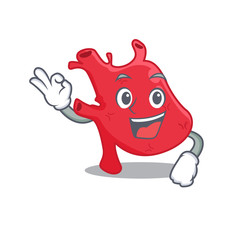 Fototapeta premium Heart mascot design style with an Okay gesture finger