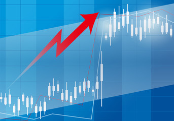 上昇する金融マーケットのチャート　イメージイラスト