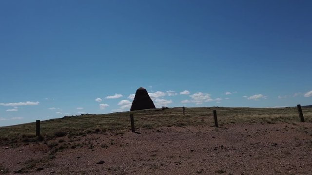 Driving up to Ames pyramid monument in Wyoming 