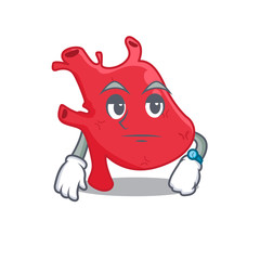 Mascot design of heart showing waiting gesture