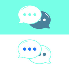 Bubble speech communication icon. Chat lineal element or symbol in vector illustration. Balloon dialog web or internet conversation. Message, Conversation, discussion, social web speak. Text. Talk.
