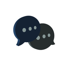 Bubble speech communication icon. Chat lineal element or symbol in vector illustration. Balloon dialog web or internet conversation. Message, Conversation, discussion, social web speak. Text. Talk.