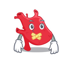 Heart cartoon character style with mysterious silent gesture