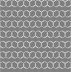 striped hexagons. vector seamless pattern. simple black and white repetitive background. textile paint. fabric swatch. wrapping paper. continuous print. design element for phone case, home decor