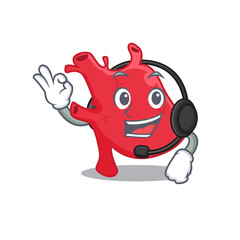 A gorgeous heart mascot character concept wearing headphone
