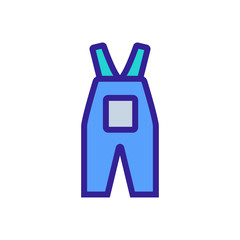 work overalls with big pocket icon vector. work overalls with big pocket sign. color symbol illustration