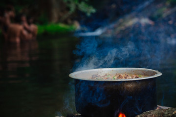 Cooking near the river