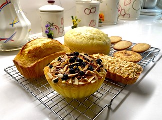 variety baked goods on metal grill in quarantine