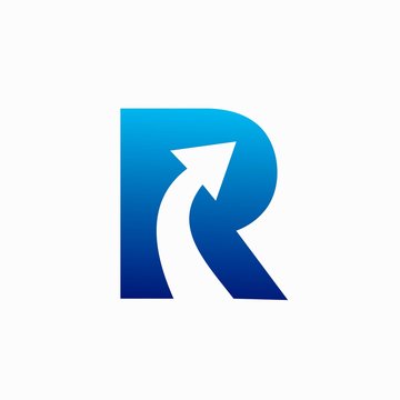 letter R logo, arrow vector logo