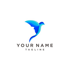 Bird logo. colorful bird. illustration of hummingbird icon. Flying Wings Bird Logo abstract design vector template.