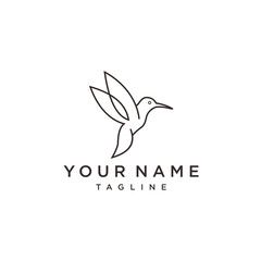 bird logo. colorful bird. illustration of hummingbird icon.
