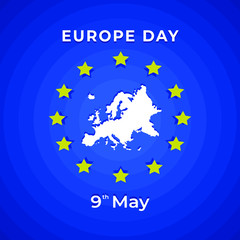 Europe Day Celebration 9th May. Vector Background Illustration
