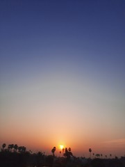 sunset over the city