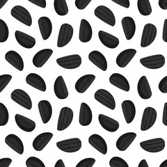 Black garlic cloves cartoon style seamless pattern background.