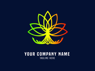 Abstract Logo Vector Gradient Flower