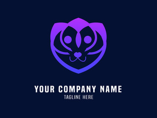 Abstract Logo Vector Gradient Cat