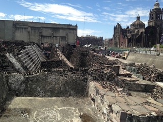 Sección del Templo Mayor en la Ciudad de México