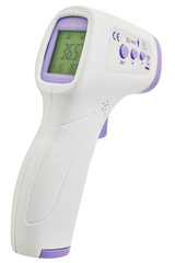 Infrared thermometer shows a temperature of 36.5 degrees