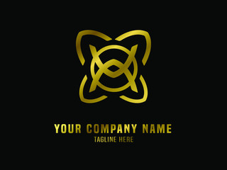 Abstract Logo Vector Gradient Gold