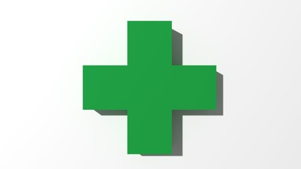 緑色の十字　安全衛生　治療　医療