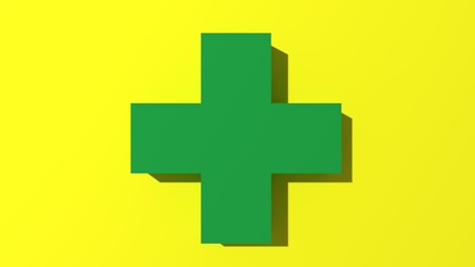 緑色の十字　交通安全　治療　医療