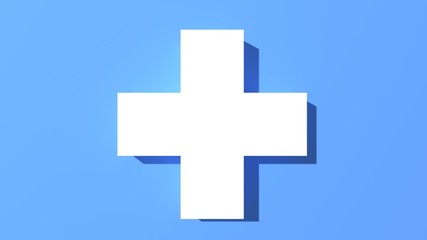 白十字　水色　清潔感
