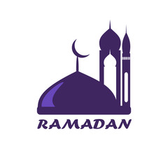Vector icon of a mosque illustration design template
