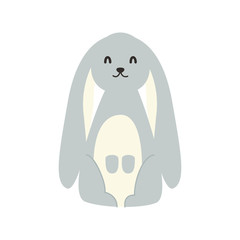 Cute Cartoon bunny, Vector illustration bunny on a white background. Drawing for children
