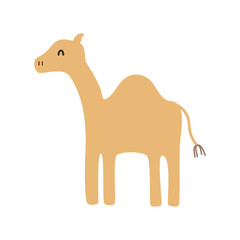 Cute Cartoon camel, Vector illustration camel on a white background. Drawing for children