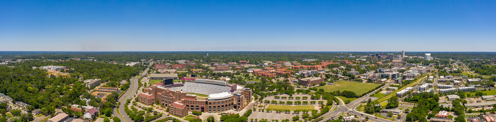 Fototapeta na wymiar Aerial panorama Florida State University FSU and Doak Campbell Stadium